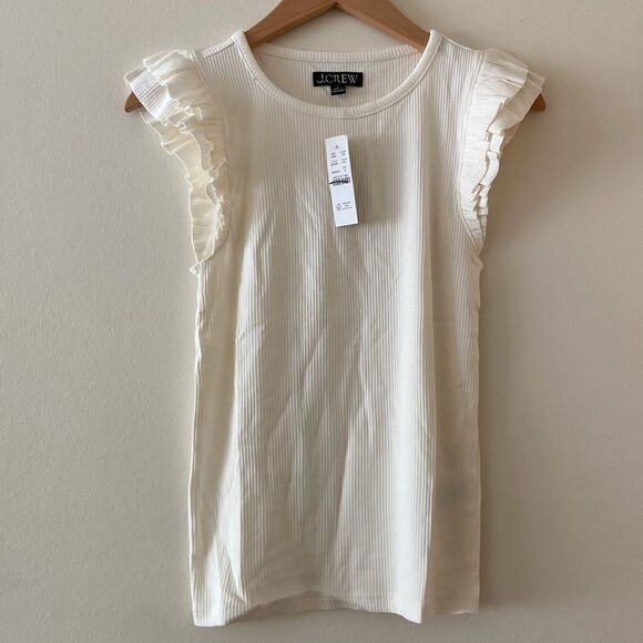 J. Crew Vintage rib ruffle-sleeve shirt* - Picture 6 of 10